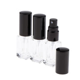 Maxbell Maxbell 3x 3ml Empty Glass Spray Bottle Pump Fine Mist Perfume Atomiser Black Caps