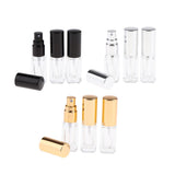 Maxbell Maxbell 3x 3ml Empty Glass Spray Bottle Pump Fine Mist Perfume Atomiser Black Caps