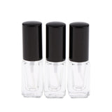 Maxbell Maxbell 3x 3ml Empty Glass Spray Bottle Pump Fine Mist Perfume Atomiser Black Caps