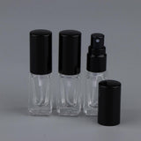 Maxbell Maxbell 3x 3ml Empty Glass Spray Bottle Pump Fine Mist Perfume Atomiser Black Caps