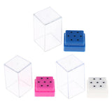 Maxbell Maxbell 7 Holes Nail Drill Bits Holder Stand Organizer Case Manicure Box White