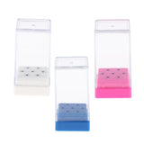 Maxbell Maxbell 7 Holes Nail Drill Bits Holder Stand Organizer Case Manicure Box White