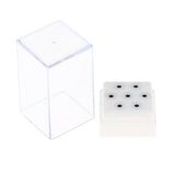 Maxbell Maxbell 7 Holes Nail Drill Bits Holder Stand Organizer Case Manicure Box White