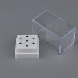 Maxbell Maxbell 7 Holes Nail Drill Bits Holder Stand Organizer Case Manicure Box White