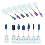 Maxbell Maxbell 7pcs Nail Files Drill Bit Acrylic UV Gels Removing Manicure Grinding Head Rainbow