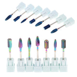 Maxbell Maxbell 7pcs Nail Files Drill Bit Acrylic UV Gels Removing Manicure Grinding Head Rainbow