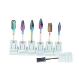 Maxbell Maxbell 7pcs Nail Files Drill Bit Acrylic UV Gels Removing Manicure Grinding Head Rainbow