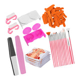 Maxbell Maxbell Lots of Beauty Manicure Nail Brush,Art Pen,Files,Cup,Nail Art Tools Orange