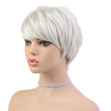 Maxbell Maxbell Human Hair Wig Fluffy Texture Short Wig&Bangs Pixie Cut Wigs for White Women