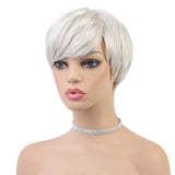 Maxbell Maxbell Human Hair Wig Fluffy Texture Short Wig&Bangs Pixie Cut Wigs for White Women