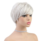 Maxbell Maxbell Human Hair Wig Fluffy Texture Short Wig&Bangs Pixie Cut Wigs for White Women