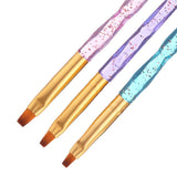 Maxbell Maxbell 3Pcs Flat UV Gel Brushes Picker Nail Art DIY Acrylic Brush Manicure Tools