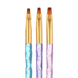 Maxbell Maxbell 3Pcs Flat UV Gel Brushes Picker Nail Art DIY Acrylic Brush Manicure Tools