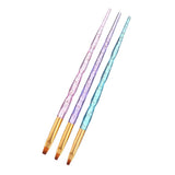 Maxbell Maxbell 3Pcs Flat UV Gel Brushes Picker Nail Art DIY Acrylic Brush Manicure Tools