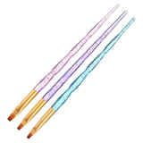 Maxbell Maxbell 3Pcs Flat UV Gel Brushes Picker Nail Art DIY Acrylic Brush Manicure Tools