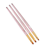Maxbell Maxbell 3Pcs Flat UV Gel Brushes Nail Art DIY Acrylic Painting Brush Manicure Tools