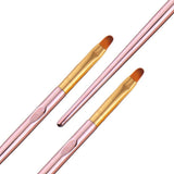 Maxbell Maxbell 3Pcs Flat UV Gel Brushes Nail Art DIY Acrylic Painting Brush Manicure Tools