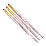Maxbell Maxbell 3Pcs Flat UV Gel Brushes Nail Art DIY Acrylic Painting Brush Manicure Tools