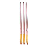 Maxbell Maxbell 3Pcs Flat UV Gel Brushes Nail Art DIY Acrylic Painting Brush Manicure Tools