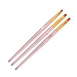Maxbell Maxbell 3Pcs Flat UV Gel Brushes Nail Art DIY Acrylic Painting Brush Manicure Tools