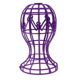 Maxbell Folding Wig Holder Wig Drying Stand Wig Accessory Hat Display Rack Purple
