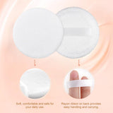 Maxbell Maxbell 5Pcs Cotton Makeup Powder Puff with Strap Blush Loose Powder Blending Puff White