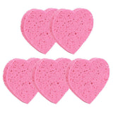 Maxbell Maxbell 5Pcs Heart Shaped Face Cleansing Sponge Washing Pad Makeup Removal Puff Pink