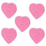 Maxbell Maxbell 5Pcs Heart Shaped Face Cleansing Sponge Washing Pad Makeup Removal Puff Pink