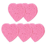Maxbell Maxbell 5Pcs Heart Shaped Face Cleansing Sponge Washing Pad Makeup Removal Puff Pink