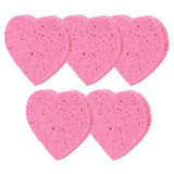 Maxbell Maxbell 5Pcs Heart Shaped Face Cleansing Sponge Washing Pad Makeup Removal Puff Pink