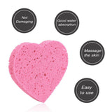 Maxbell Maxbell 5Pcs Heart Shaped Face Cleansing Sponge Washing Pad Makeup Removal Puff Pink