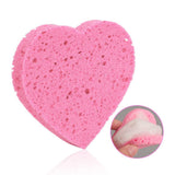 Maxbell Maxbell 5Pcs Heart Shaped Face Cleansing Sponge Washing Pad Makeup Removal Puff Pink