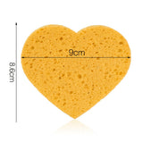 Maxbell Maxbell 5x Heart Shaped Face Cleansing Sponge Washing Pad Makeup Removal Puff Yellow