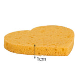 Maxbell Maxbell 5x Heart Shaped Face Cleansing Sponge Washing Pad Makeup Removal Puff Yellow