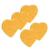 Maxbell Maxbell 5x Heart Shaped Face Cleansing Sponge Washing Pad Makeup Removal Puff Yellow