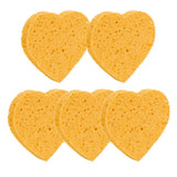 Maxbell Maxbell 5x Heart Shaped Face Cleansing Sponge Washing Pad Makeup Removal Puff Yellow
