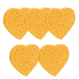 Maxbell Maxbell 5x Heart Shaped Face Cleansing Sponge Washing Pad Makeup Removal Puff Yellow