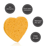 Maxbell Maxbell 5x Heart Shaped Face Cleansing Sponge Washing Pad Makeup Removal Puff Yellow