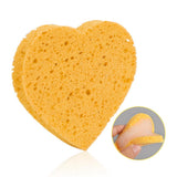 Maxbell Maxbell 5x Heart Shaped Face Cleansing Sponge Washing Pad Makeup Removal Puff Yellow