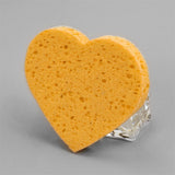 Maxbell Maxbell 5x Heart Shaped Face Cleansing Sponge Washing Pad Makeup Removal Puff Yellow