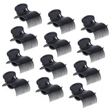 Maxbell Maxbell 12Pcs Plastic Hot Roller Super Clips Hair Curler Claw Clamps for Women Black