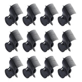 Maxbell Maxbell 12Pcs Plastic Hot Roller Super Clips Hair Curler Claw Clamps for Women Black