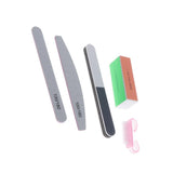 Maxbell Maxbell 5x 100/180 Grit 2 Sided Nail Files Emery Board 4 Way Buffer Block Brush Set