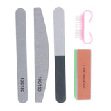 Maxbell Maxbell 5x 100/180 Grit 2 Sided Nail Files Emery Board 4 Way Buffer Block Brush Set
