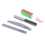 Maxbell Maxbell 5x 100/180 Grit 2 Sided Nail Files Emery Board 4 Way Buffer Block Brush Set