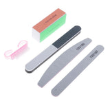 Maxbell Maxbell 5x 100/180 Grit 2 Sided Nail Files Emery Board 4 Way Buffer Block Brush Set