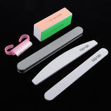 Maxbell Maxbell 5x 100/180 Grit 2 Sided Nail Files Emery Board 4 Way Buffer Block Brush Set