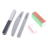 Maxbell Maxbell 5x 100/180 Grit 2 Sided Nail Files Emery Board 4 Way Buffer Block Brush Set