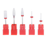 Maxbell Maxbell Ceramic Nail Drill Bits Set for Acrylic UV Gles Reshaping Cuticle Clean 5pcs