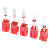 Maxbell Maxbell Ceramic Nail Drill Bits Set for Acrylic UV Gles Reshaping Cuticle Clean 5pcs